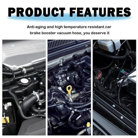 Universal Brake Booster Vacuum Hose Drop Right In 36 Inch Soft Rubber Line featured in car engine compartment.