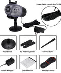 2 In 1 Outdoor Holiday Projector Light With 16 All Seasons Slides And 10 Color Waves Dual Projection Heads components displayed