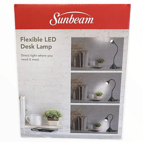 Packaging of Flexible LED Desk Lamp No Bulbs To Replace Black Silicone Neck With 84 Degree Beam 290 Lumens 4000K
