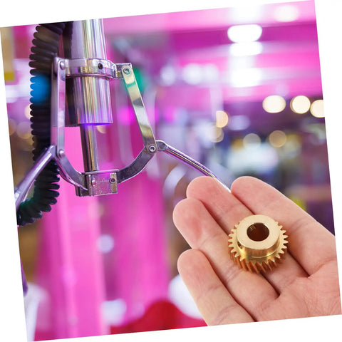 Beef Up Your Claw Machine With Dual Gear Upgrade For Stronger Grip And Stable Catch Precision Worm Gear And Pinion Replacement Parts For Toy Claw Machines Compatible With Various Models brass gear in hand