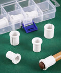 8 Piece Pool Cue Shaft Collet Set For Lathe Work And Maintenance, Pro Billiard Repair Kit with collets and cue.