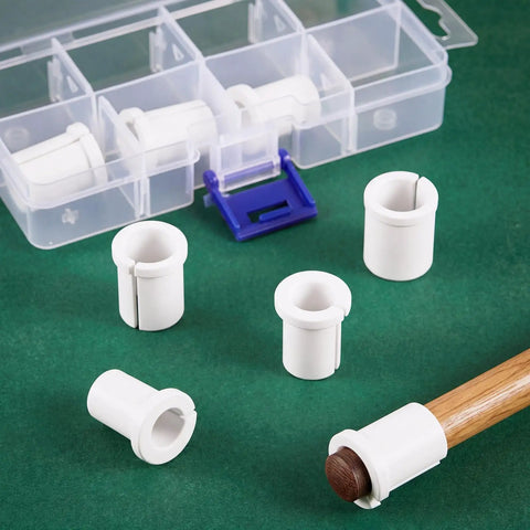 8 Piece Pool Cue Shaft Collet Set For Lathe Work And Maintenance, Pro Billiard Repair Kit with collets and cue.