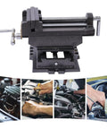 6 Inch Cross Slide Vise Drill Press Mount Heavy Duty Milling Vise showing top view with precision scale and handle for metalworking.