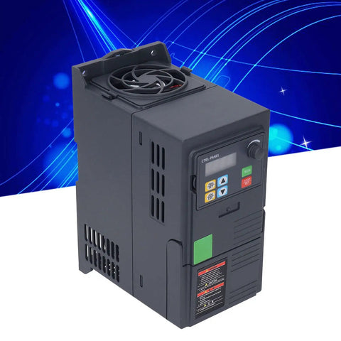 Pro Grade 3KW VFD Motor Controller With RS485 For 3 Phase AC 340 To 440V Industrial HVAC Pump And Fan Systems Digital Display Easy Setup Efficient Heat Sink, front view