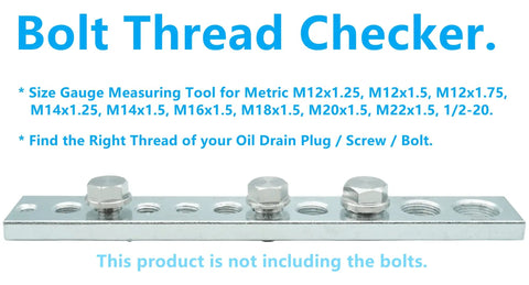 Beast Bolt Thread Checker Gauge For Metric Threads M12x1.25 M12x1.5 M12x1.75 M14x1.25 M14x1.5 M16x1.5 M18x1.5 M20x1.5 M22x1.5 And Oil Drain Plug Half Twenty