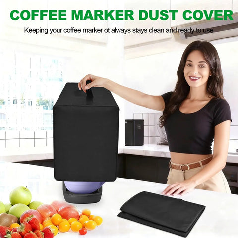 Coffee Marker Cover for Keurig K-Mini Mate Single Serve Coffee Maker Built Tough Waterproof Dustproof Protective Case With Thick Nylon Black Custom Fit Snug Protection on kitchen counter