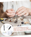 Person using DIY Drilling Tool Kit For Wood Jewelry And More 18 Piece Mini Twist Drill Set With various crafting materials