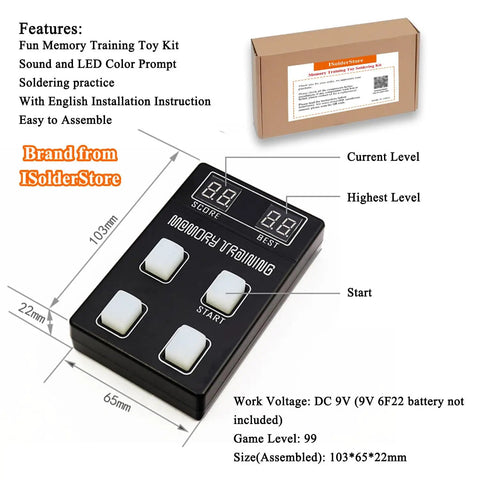 Beginner Friendly Soldering Practice Kit for Adults With Memory Training Easy Electronic DIY Project Set Handheld Game Device