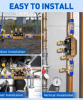 Detachable Pressure Vessel Low Maintenance Backflow Preventer with Double Check Valve Assembly installed outdoors and indoors