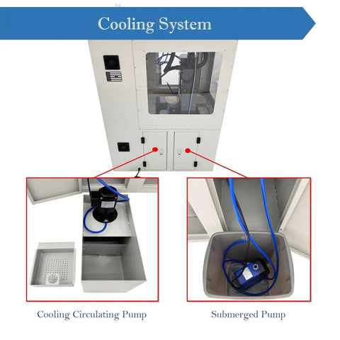 Cooling system of Educational CNC Milling And Drilling Machine For Training, 3 axis programmable benchtop mill drill with ER20 spindle.