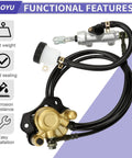 Go Kart Brake Master Cylinder Caliper Bolt On Kit With 69 Inch Hydraulic Hose For Coleman KT196 GK200 196cc 6.5HP Replacement Parts