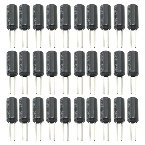 30 Pieces SW-520D Vibration Sensor Ball Tilt Switches For DIY Electronics, Metal Ball Tilt Sensor Modules, Shake Detection Sensor For Prototyping And Smart Projects; 30 black cylindrical sensors on white
