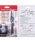 High Torque Long Shaft Clock Movement Mechanism For Wall Quartz Clocks Kit With Two Pairs Of Hands DIY Repair Parts And Motor Replacement Color Set 1 Includes 23 mm Shaft Length packaging