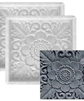 2-Pack DIY Antique Lotus Design Concrete Paver Molds For Garden Path Stepping Stones And Patio Walkway - reusable cement forms
