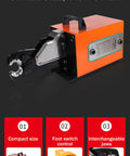 Premium Trade Grade Pneumatic Wire Crimping Tool With Blazing Fast Air Powered Cable Crimper showcasing compact design and foot switch control.