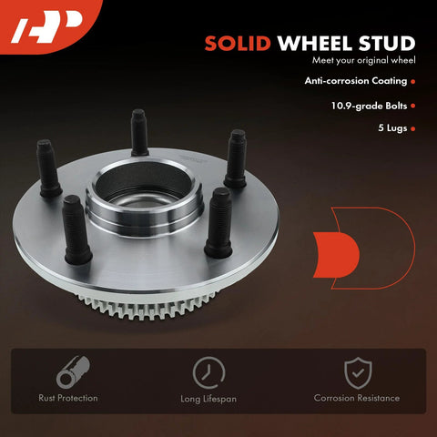 Beefed-Up Front Wheel Bearing And Hub Assembly With ABS Ring For Dodge Ram 1500 2000 2001 5-Lug RWD 2-Pack close-up view
