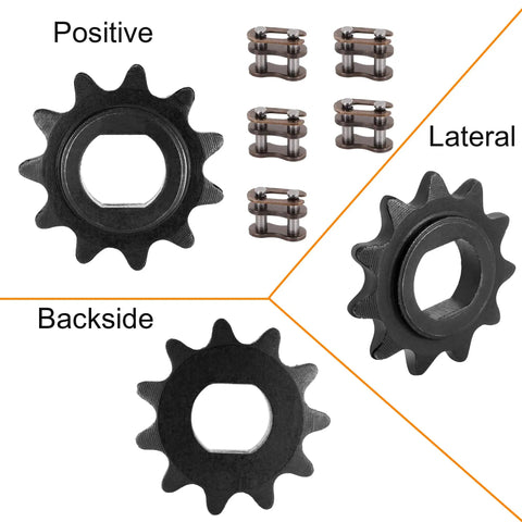 11T 25H Chain Motor Sprocket With Master Links For Dirt Bikes Mini Go Karts And Electric Scooters Replacement Gear Compatible With MX650 MX500 SX500 Dirt Bike Style Rides And Kids Electric Buggies