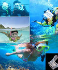 Collage of divers using Transparent Silicone Regulator Mouthpiece Set Of 6 For Scuba Diving with visible soft, clear silicone design.