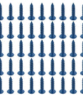 Heavy Duty Quarter Inch By One And Quarter Inch Blue Flat Head Concrete Screw Anchor Set For Cement Stucco Block And Brick Masonry Walls Forty Five Pieces Rust Resistant Carbon Steel Fasteners For Secure Anchoring displayed in a grid pattern.