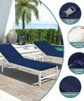 Outdoor Chaise Lounge Cushions For Patio Furniture, Waterproof Replacement Seat Cushions For Poolside Loungers, 72 by 22 by 3 Inches, ergonomic design.