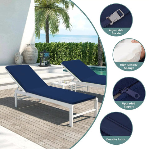 Outdoor Chaise Lounge Cushions For Patio Furniture, Waterproof Replacement Seat Cushions For Poolside Loungers, 72 by 22 by 3 Inches, ergonomic design.