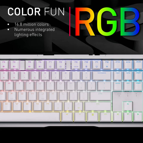 Slick Wireless Mechanical Gaming Keyboard Triple Mode Bluetooth And 2.4GHz Connectivity Ultra Low Latency RGB backlight on keys.