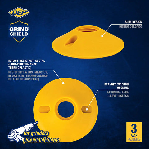 Heavy Duty Grinder Flange Nut For Tile Mitering, Plastic Grind Shield With 5/8-11 Thread Arbor, Pack Of 3 features and design