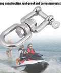Top Shelf 304 Stainless Steel Swivel Shackle And Snap Hook Built For Marine And Backyard Cooking Rock Solid 6Mm Heavy Duty Hardware, close-up
