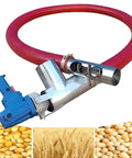 Portable Grain Pumping Machine With Suction Auger Screw Conveyor 4M Length for cement, grain, fertilizer, red hose attached