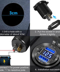 Beefy 12V USB car socket with 3 ports waterproof round aluminum lighter outlet installation steps