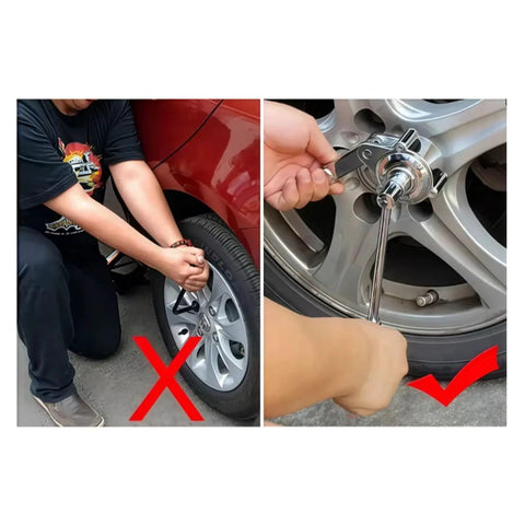Get Your Heavy Haul Wrench Set That Handles 3,200 NM Torque For Easy Lug Nut Removal And Tire Jobs No Sweat With This Durable Torsional Multiplier Tool Built For Real Street Mechanics on alloy wheel