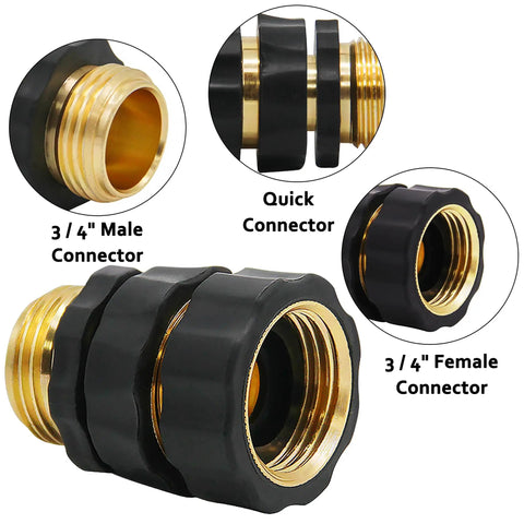 3/4 Inch Garden Hose Quick Connect Fittings Kit With 4 Male Adapters And 4 Female Adapters, Easy Quick Connect System