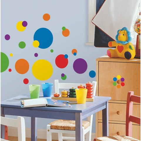 Just Dots Peel And Stick Wall Decals Set Of 31 Easy To Apply Repositionable No Residue Made In The USA on nursery wall