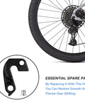 Derailleur Hanger Replacement For Specialized Mountain And Road Bikes with a focus on rear derailleur and part details displayed.