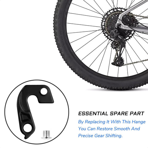 Derailleur Hanger Replacement For Specialized Mountain And Road Bikes with a focus on rear derailleur and part details displayed.