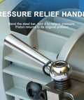 Close-up of pressure relief handle on Powerful 1800W Electric Rebar Bender Machine With Hydraulic System For Steel Bars Up To 32Mm.