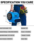 Person holding Beast Mode Air Mover Blower Fan One Half HP 2500 CFM Fast Carpet Drying For Floors And Furnishings