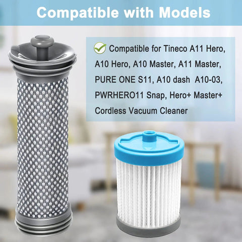 Must Have Replacement Vacuum Filter Kit For A11 Hero A10 Hero A10 Master A11 Master Pure One S11 Cordless Vacuum Cleaner. Includes pre and post filters.