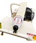 Depth control lever on Rugged No Fuss 18 Inch Electric Walk Behind Saw Equipped With A Game Changing Five Horsepower Motor.