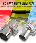 T304 Stainless Steel Exhaust Flange Bolt Kit With Drop In Quick Fix Pipe And Badass Gasket Universal Fit For Street Rods Muscle Cars And Custom Rigs Slick Garage Swap, close-up of exhaust pipe components.