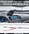 RJ11 Replacement Mirror Wire Power Cord For Escort Radar Detectors Compatible With Max 360C MaxCam Redline, dashboard installation