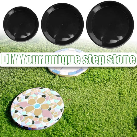 Three Size Reusable Mold Tray Set For Stepping Stones Soft Plastic Cement Molds For Concrete And Stained Glass Round Shapes