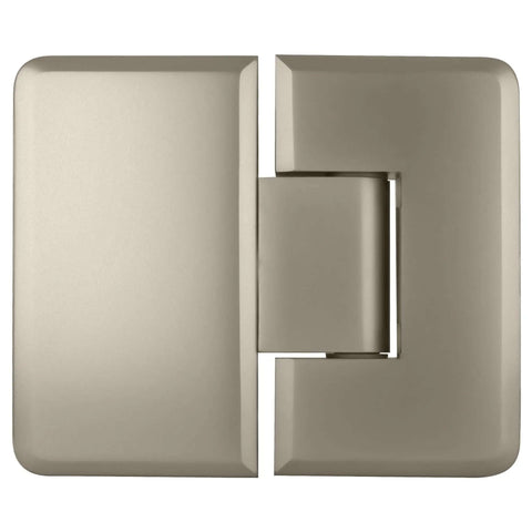 Cologne 180 Series Glass To Glass Hinge Satin Nickel Finish 180 Degree Swing Heavy Duty
