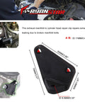 Exhaust Manifold Clamp Repair Kit For Cylinder Head Leak Fix Grab And Go Easy Clamp On Solution with dimensions and installation view
