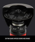 Close-up of 3-In Cutoff Tool With Reversible Cutting Wheel, High Speed RPM, Lightweight And Compact, Safety Guard detail