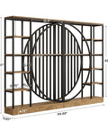 Dope Tall Industrial Bookshelf Set Of 2 With Reversible 5 Tier Shelves, metal frame, wood shelves, room divider, 70.9 inches tall