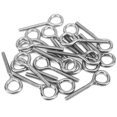 Garage Ready Stainless Steel Eye Nut And Bolt Kit For DIY Projects M4 Size 20 Pieces Eye Nuts And Bolts For Fastening And Suspension Handy Hardware Set For Home Workshop And Industrial Use, stainless steel eye bolts