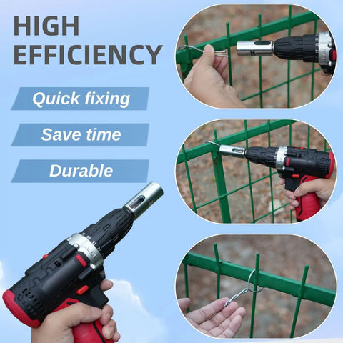 Chain Link Fence Twist Ties Tool For 8 9 10 11 Gauge Wire, Drill Chuck Compatible Twist Ties Used For Fence Repairs