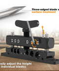 Adjustable and portable wire stripper machine with three-edged blade and easy blade depth adjustment for 3.3-9mm wires.