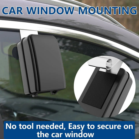 Lock It Down Tight With This Solid Window Mount Security Box Designed With A Slick Four Digit Combo Dial And A Clever Emergency Backup Key So You Can Skip The Stress And Stay Worry Free During Busy Turo Shifts Or Daily Rideshare Runs mounted on a car window.